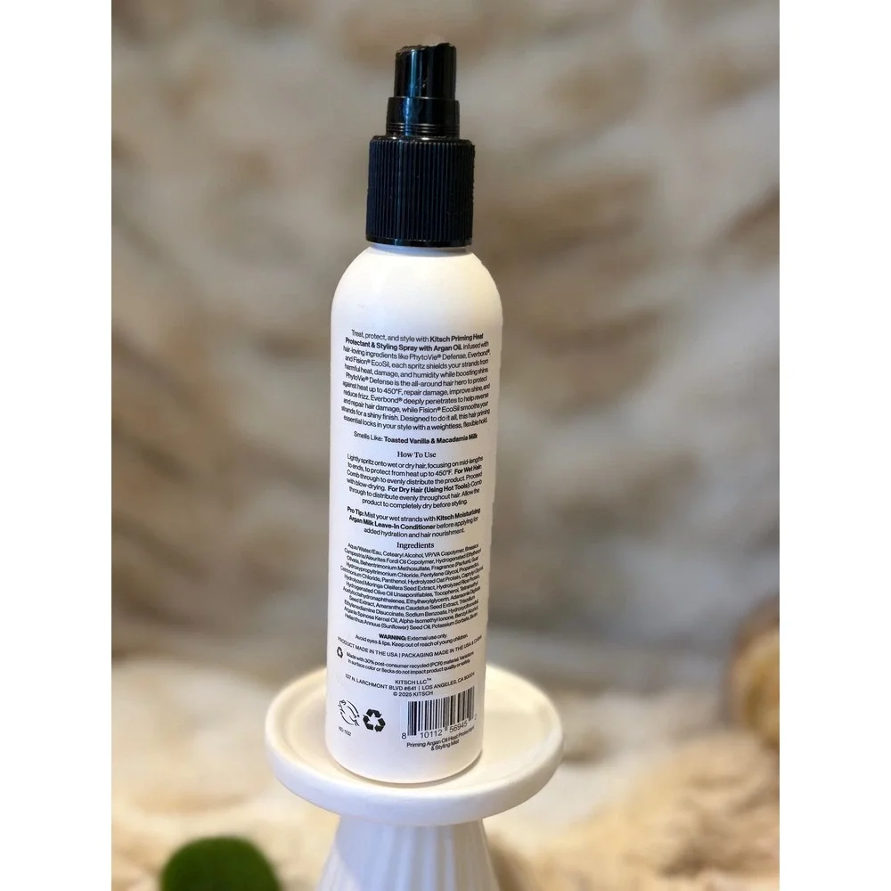 Kitsch Priming Heat Protectant & Styling Spray with Argan Oil 6.8 fl oz 201mL